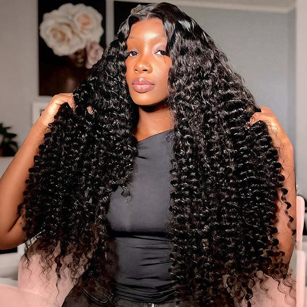 OQ HAIR Water Wave Glueless Install Flexible Fit Pre-Cut 7x5 HD Lace Wear Go Wig With Elastic Drawstring