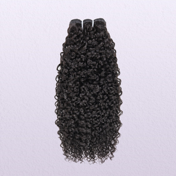 Pixie Curly Double Wefted Human Hair Weave Bundles 1/3/4 PCS