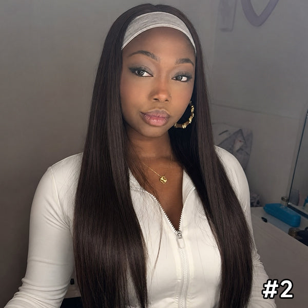 OQ HAIR Glueless Yaki Straight Headband Wig Beginner Friendly Wig For Easy Everyday Styling
