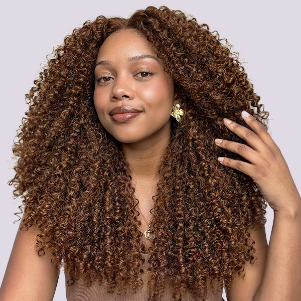OQ HAIR Chocolate Brown Kinky Curly Wear Go Wig Invisible Lace Pre Plucked Hairline Human Hair Closure Wig
