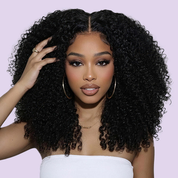 OQ HAIR Pixie Curly 7x5 Lace Closure Wig Bleached Knots Pre Plucked Hairline Everyday Wear