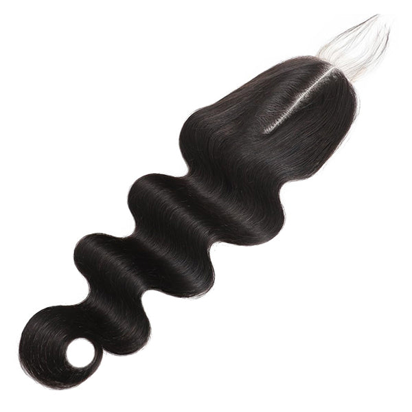 Body Wave Unprocessed Human Hair Weaves 3 Bundles With 2x6 HD Lace Deep Part Closure
