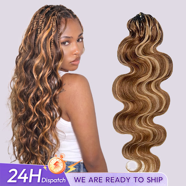 24h Shipping | OQ HAIR Body Wave Highlight 4/27 Color Lightweight Crochet Hair Natural Volume Seamless Look