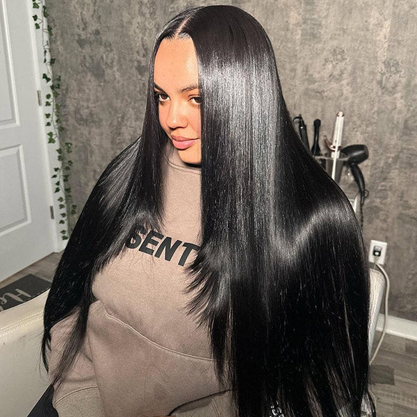 OQ HAIR Straight Glueless Install Melted Pre-cut 7x5 HD Lace Wear Go Wig With Snug Fit Drawstring Bleached Knots Flawless Look