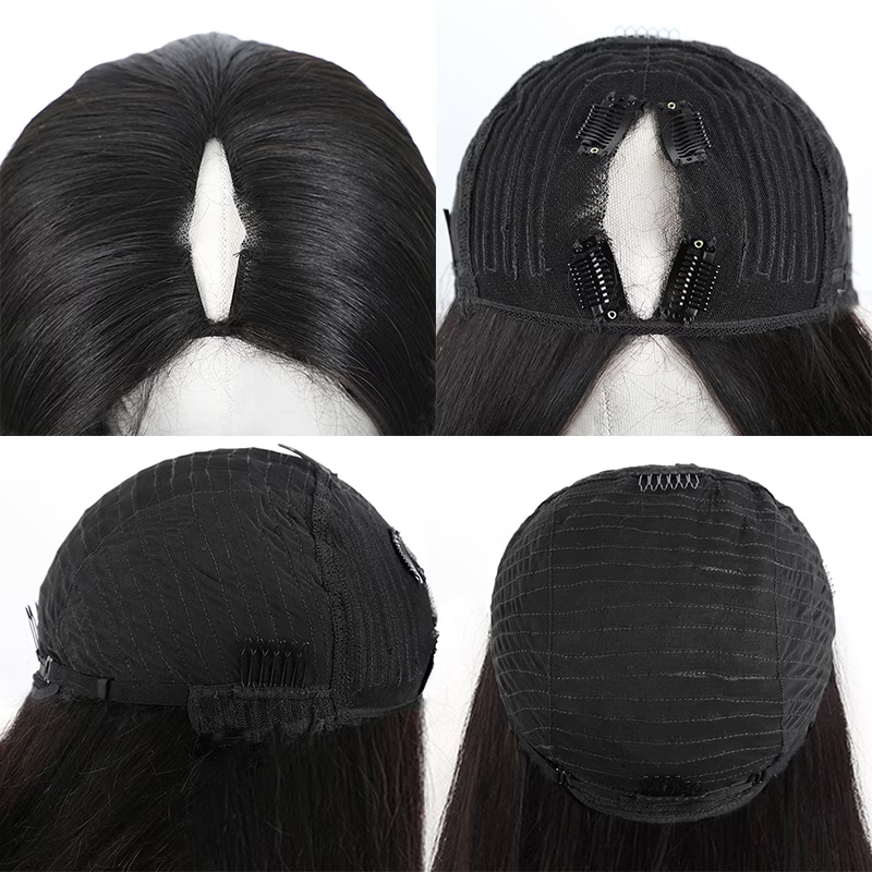 Straight V Part Wig No Leave Out Glueless Wig
