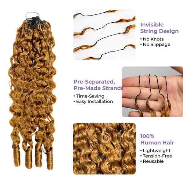 Pre-Sale | OQ HAIR #30 Light Auburn Burmese Curly Crochet Human Hair Shed-Free Easy Salon-Quality Installation