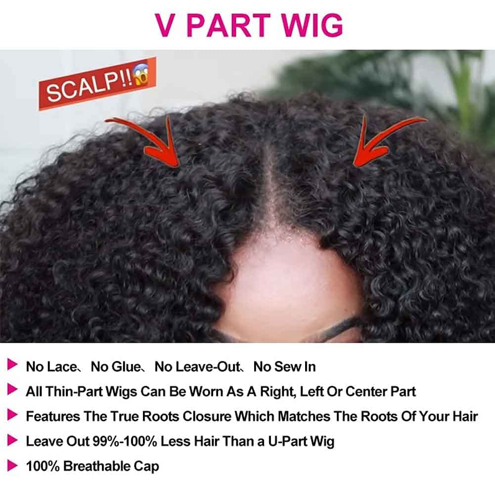 Body Wave V Part Glueless Wig Human Hair No Leave Out
