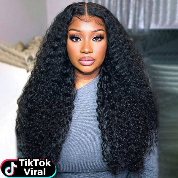 TikTok Viral Water Wave Bleached Knots Wear Go Glueless Wig With Pre-Cut 7x5 HD Lace