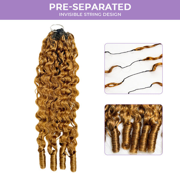 Pre-Sale | OQ HAIR #30 Light Auburn Burmese Curly Crochet Human Hair Shed-Free Easy Salon-Quality Installation