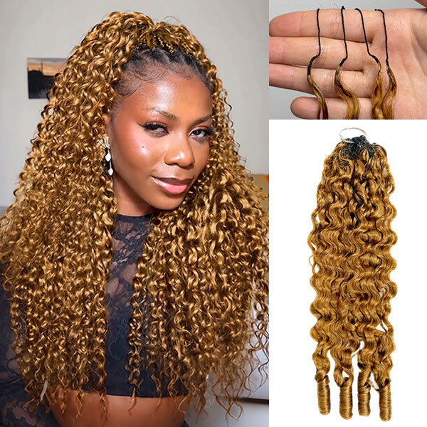 Pre-Sale | OQ HAIR #30 Light Auburn Burmese Curly Crochet Human Hair Shed-Free Easy Salon-Quality Installation