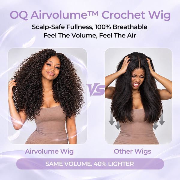 @Kie RaShon Pick | [New In] OQ HAIR Pixie Curly 7x5 Lace Closure Airvolume Crochet Wig Bleached Knots Pre Plucked Hairline Everyday Wear