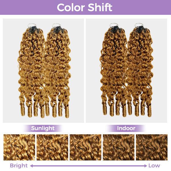 Pre-Sale | OQ HAIR #30 Light Auburn Burmese Curly Crochet Human Hair Shed-Free Easy Salon-Quality Installation