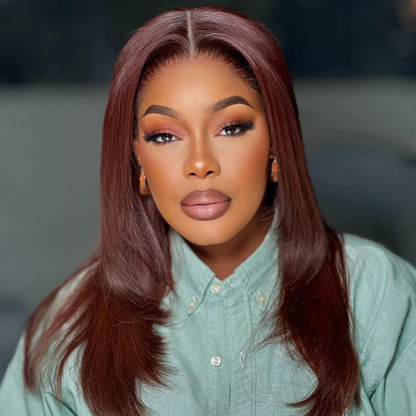 Flash Sale | Chocolate Brown Layer Cut Straight Wear Go Wig