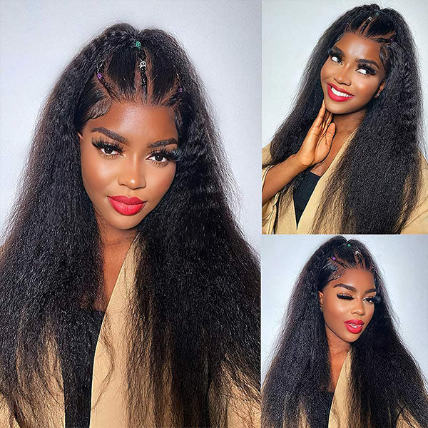 OQ HAIR Natural Kinky Straight Crochet Human Hair Lightweight Micro Twists Pre Separated for Easy Styling