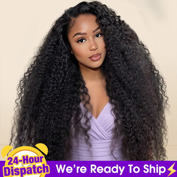 24h Shipping | Glueless Afro Curly Bleached Knots Wear Go Wig Pre-cut 7x5 HD Lace