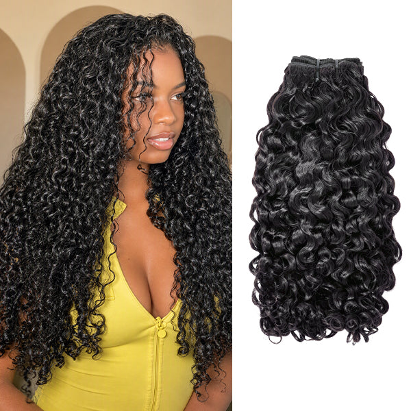 Indian Curly Hair Bundles Double Weft Bleach Friendly Natural Color Hair Extensions 1/3/4 Pcs