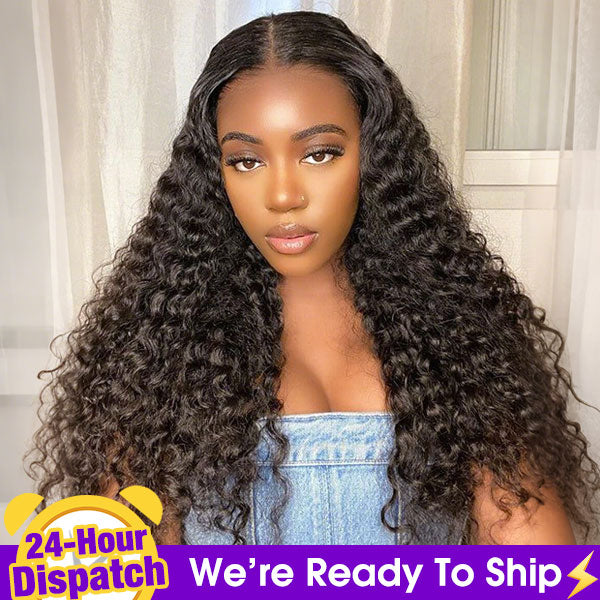 24h Shipping | Deep Wave Human Hair 13x4 13x6 Lace Frontal Wig For Black Women