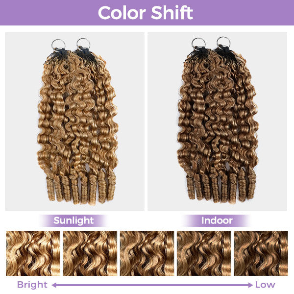 Pre-Sale | OQ HAIR Burmese Curly #27 Honey Blonde Pre-Looped Crochet Human Hair Extensions For Natural Protective Styles