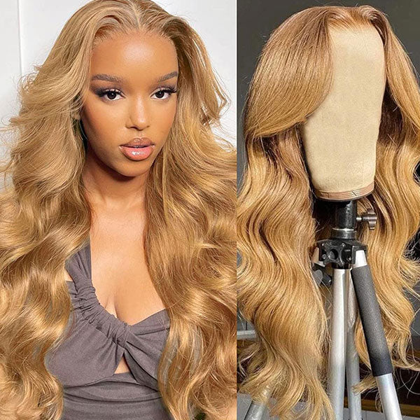 OQ HAIR Honey Blonde #27 Color Glueless Pre-Cut 7x5 Lace Wear Go Wig Pre-Everything Style For Daily Wear