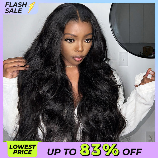 OQHAIR 100% Glueless Wear Go Wig Pre-cut Lace Undetectable 7x5 HD Lace Wigs Preplucked with Natural Hairline Bleached Knots Human Hair Wigs