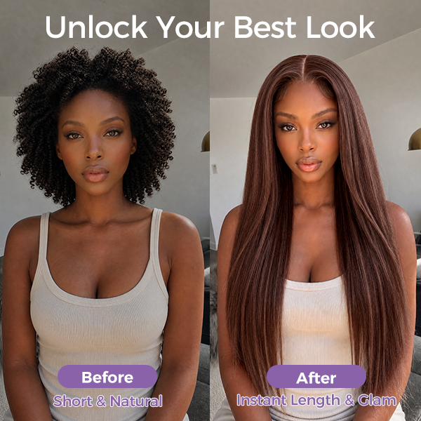 #4 Chocolate Color 13x4 Lace Front Wigs Preplucked Colored Human Hair Wigs