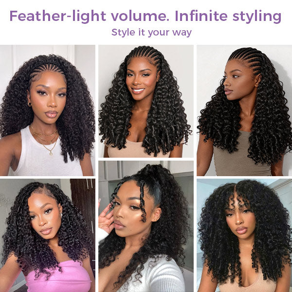 24h Shipping | OQ HAIR Premium Burmese Curly Human Hair Feather Crochet Hair Pre-Separated Protective Style