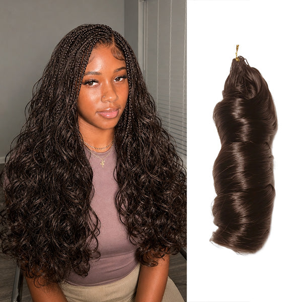 Pre-sale | OQ HAIR 100% Human Hair #4 Chocolate Brown Bouncy French Curl Crochet Braids