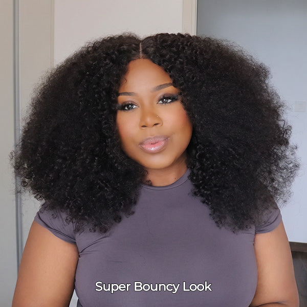 OQ HAIR Pixie Curly Skin HD Lace Glueless Crochet Wig Breathable Lightweight Natural Hairline