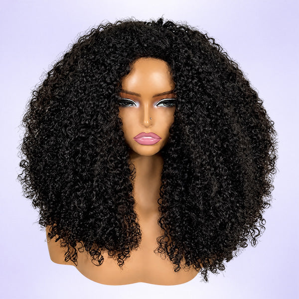OQ HAIR Pixie Curly Airvolume 3 In 1 Crochet Half Wig Glueless Quick Install Beginner Friendly