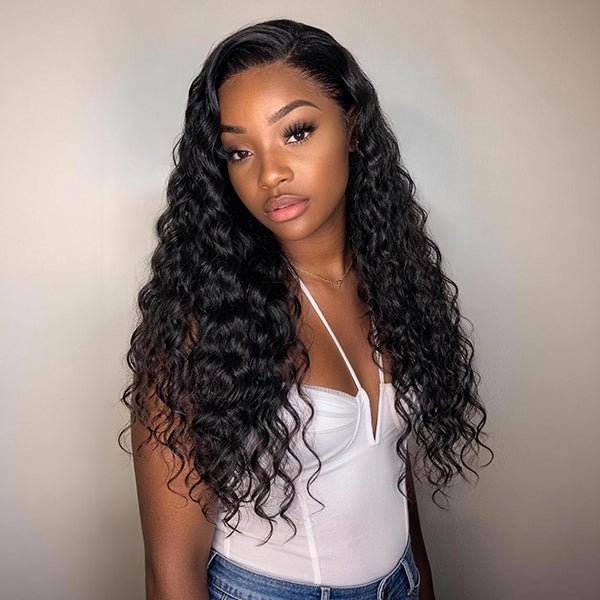 OQ Hair 13x6 Lace Indian Curly Wig Pre Bleached Hair Knots Wear Go Wig Human Hair Lace Frontal Wig With Elastic Drawstring