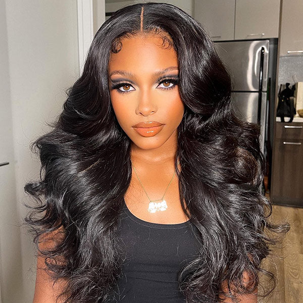 Glueless Body Wave U Part Wig Human Hair Seamless Blend Wear Go Wig With Elastic Drawstring