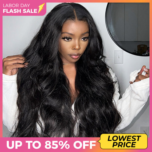 OQHAIR 100% Glueless Wear Go Wig Pre-cut Lace Undetectable 7x5 HD Lace Wigs Preplucked with Natural Hairline Bleached Knots Human Hair Wigs