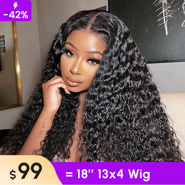 Clearance Sale |  Water Wave 13x4 Lace Front Wigs Pre-plucked Wet And Wavy Brazilian Human Hair Wigs 200% Density