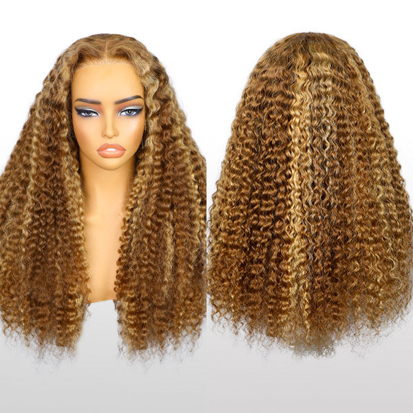 TikTok Viral Water Wave Invisi-Drawstring Bleached Knots Lace Frontal Wear Go 360 Glueless Wig