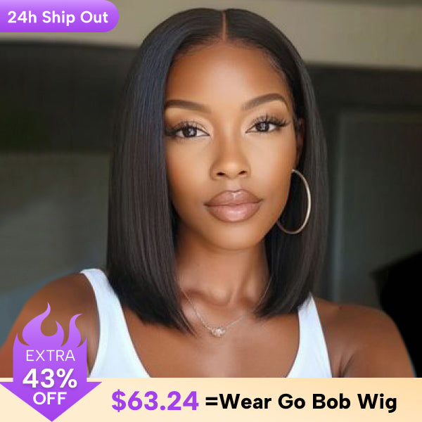 CLEARANCE | Straight Hair Pre-cut 4x4 Lace Closure Bob Wear Go Glueless Wig