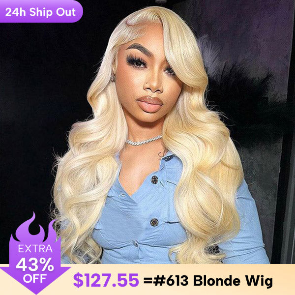 CLEARANCE | 4x4 Lace Closure 613 Blonde Body Wave Human Hair Wig
