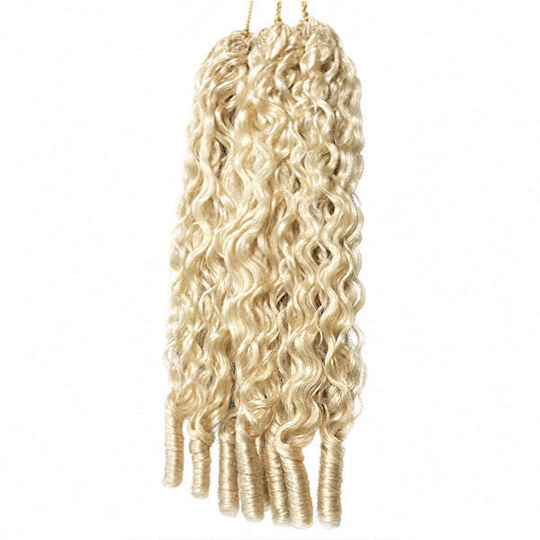 OQ HAIR 613 Honey Blonde Burmese Curly Crochet Human Hair Soft Defined Curls Beginner Friendly