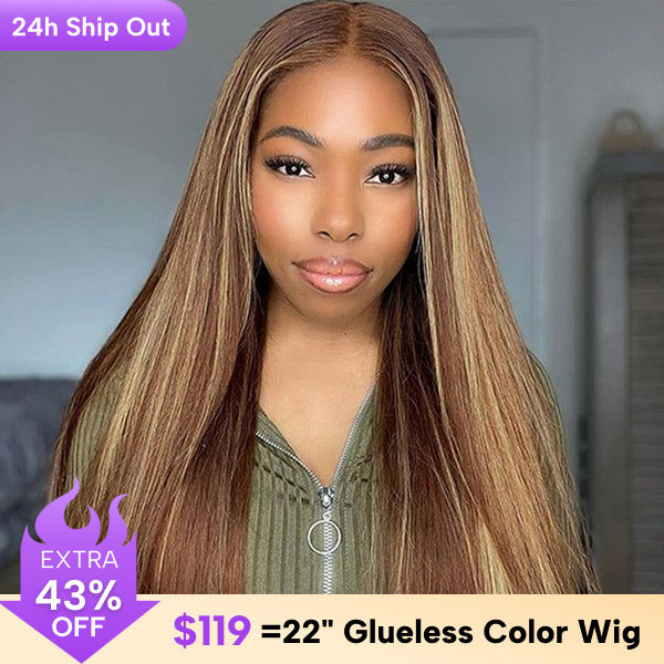 CLEARANCE | Straight Highlight 4/27 Pre-Cut 7x5 Lace Wear Go Wig