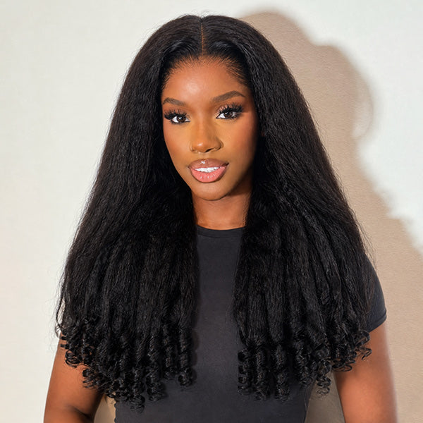 OQ HAIR M-Cap Kinky Straight Burmese Curly Pre Cut 9x6 HD Lace Wear Go Glueless Wigs With Drawstring
