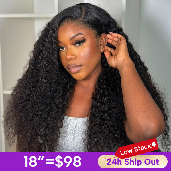 Exclusive Flash | Kinky Curly Hair Pre-Cut 7x5  Lace Wear Go Glueless Wig Bleached Knots Wig