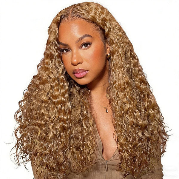 OQ HAIR Honey Blonde #27 Color Glueless Pre-Cut 7x5 Lace Wear Go Wig Pre-Everything Style For Daily Wear