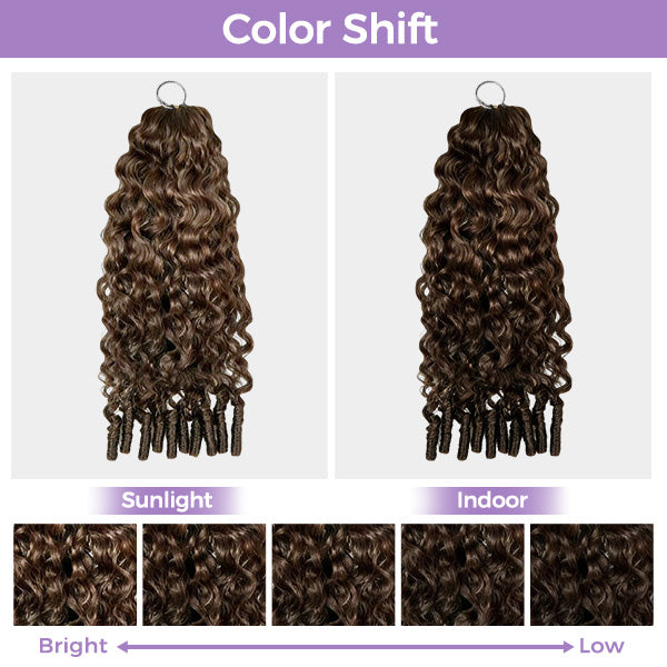 OQ HAIR #4 Chocolate Brown Lightweight Burmese Curly Crochet Human Hair Miracle Knots For Everyday Glam