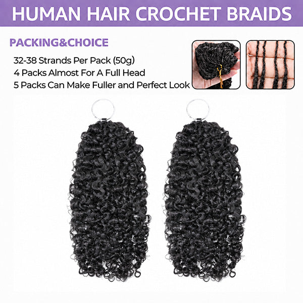 OQ HAIR Premium Pixie Curly Crochet Human Hair Realistic Curls Time Saving