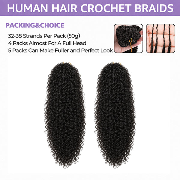 OQ HAIR Premium Pixie Curly Crochet Human Hair Natural Looking For Everyday Glam