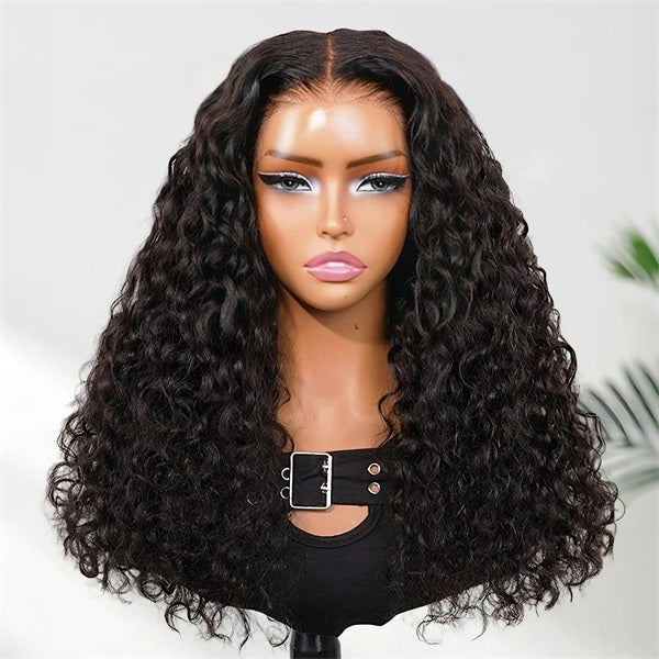 OQ Hair 13x6 Lace Indian Curly Wig Pre Bleached Hair Knots Wear Go Wig Human Hair Lace Frontal Wig With Elastic Drawstring