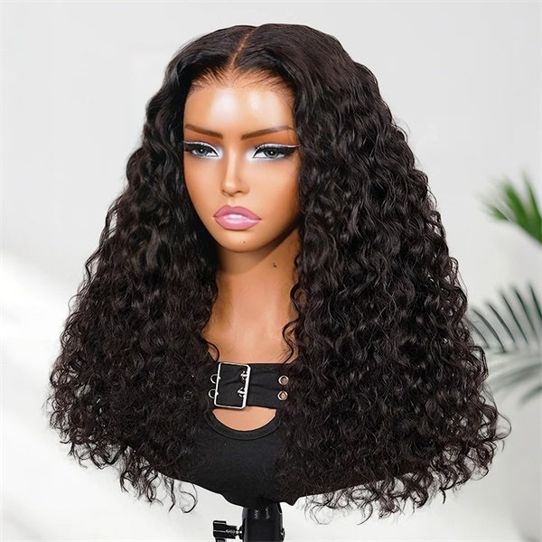 OQ Hair 13x6 Lace Indian Curly Wig Pre Bleached Hair Knots Wear Go Wig Human Hair Lace Frontal Wig With Elastic Drawstring