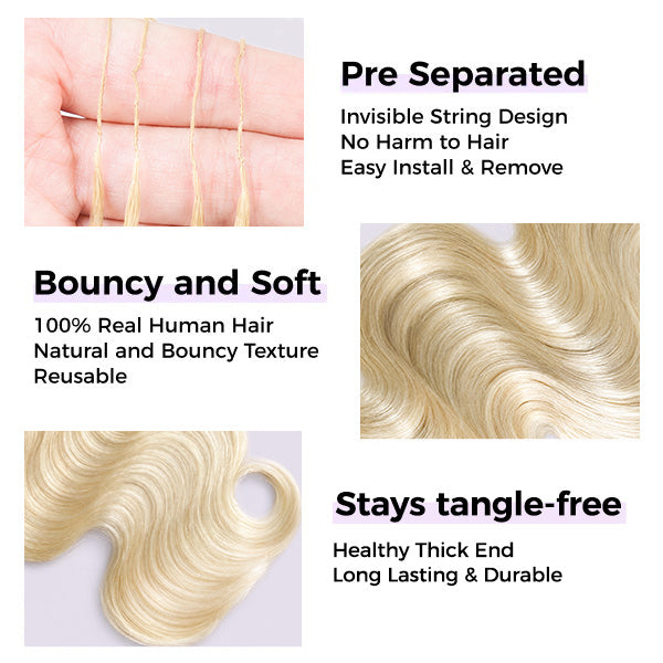 OQ HAIR #613 Blonde Body Wave Crochet Human Hair For Boho Braids Natural Protective Styles For Everyday Glam