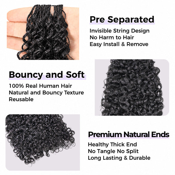 OQ HAIR Premium Pixie Curly Crochet Human Hair Realistic Curls Time Saving
