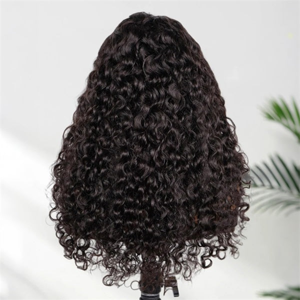 OQ Hair 13x6 Lace Indian Curly Wig Pre Bleached Hair Knots Wear Go Wig Human Hair Lace Frontal Wig With Elastic Drawstring