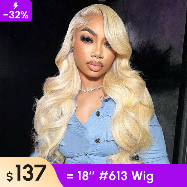 Clearance Sale | 4x4 Lace Closure 613 Blonde Body Wave Human Hair Wig